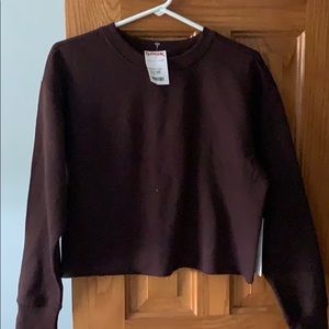 cropped brown sweatshirt NWT